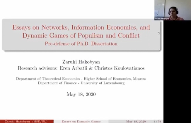 Pre-Defense of PhD Dissertation of Zaruhi Hakobyan