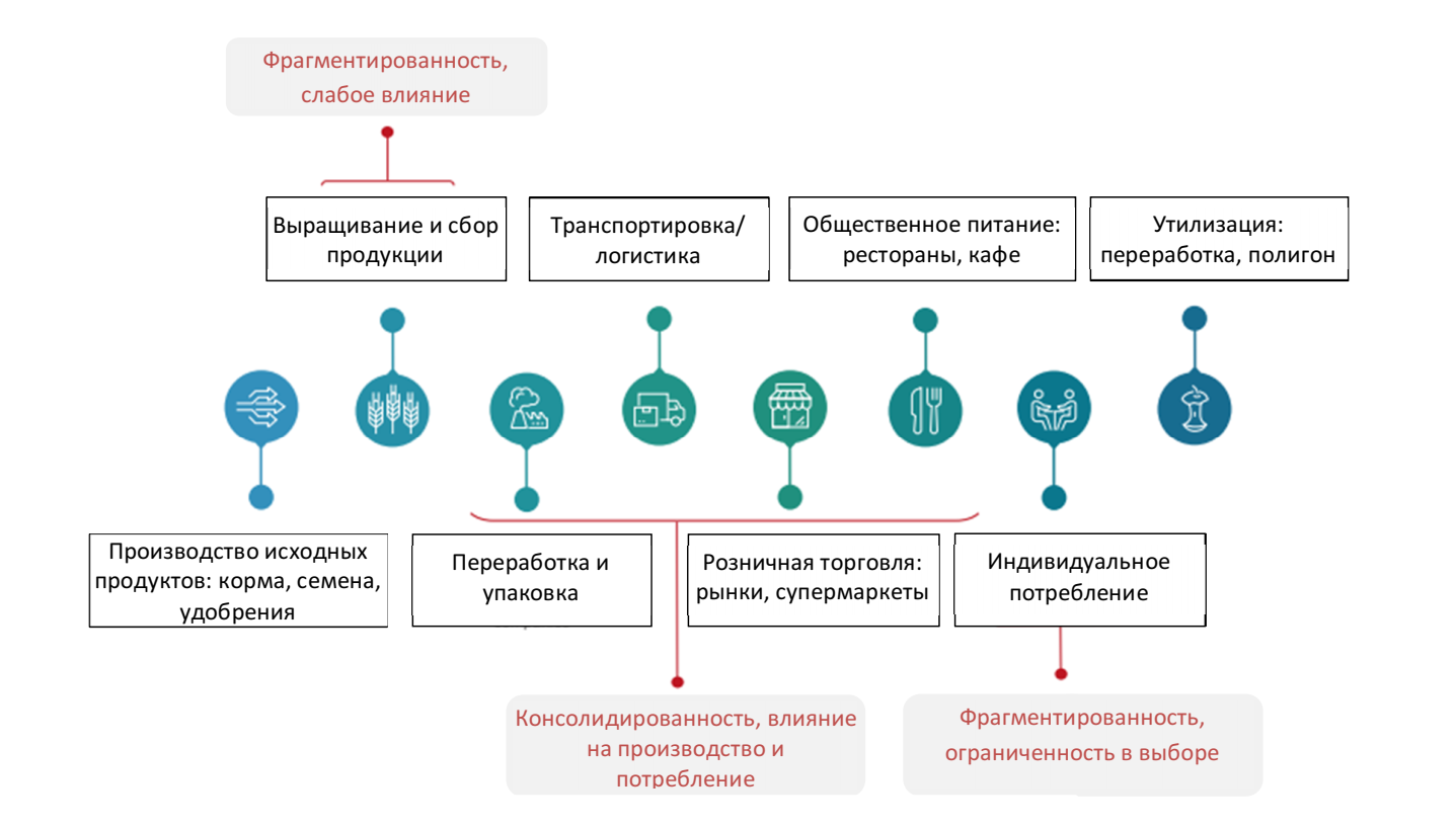 Производственно-сбытовая цепочка продуктов питания (food value chain) 